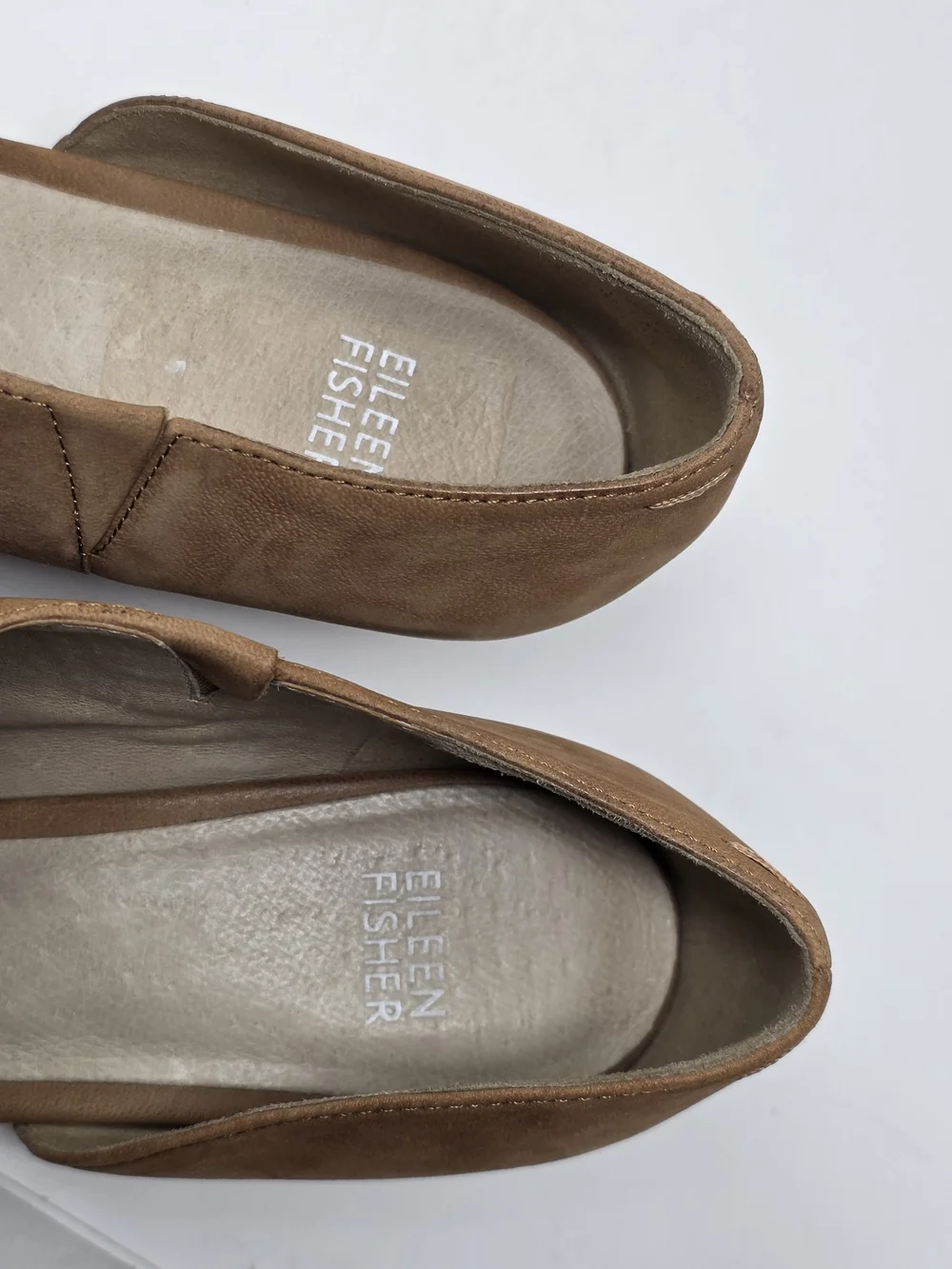 Eileen Fisher Fig d'Orsay peep toe tumbled nubuck shoes Size 9 Good Condition